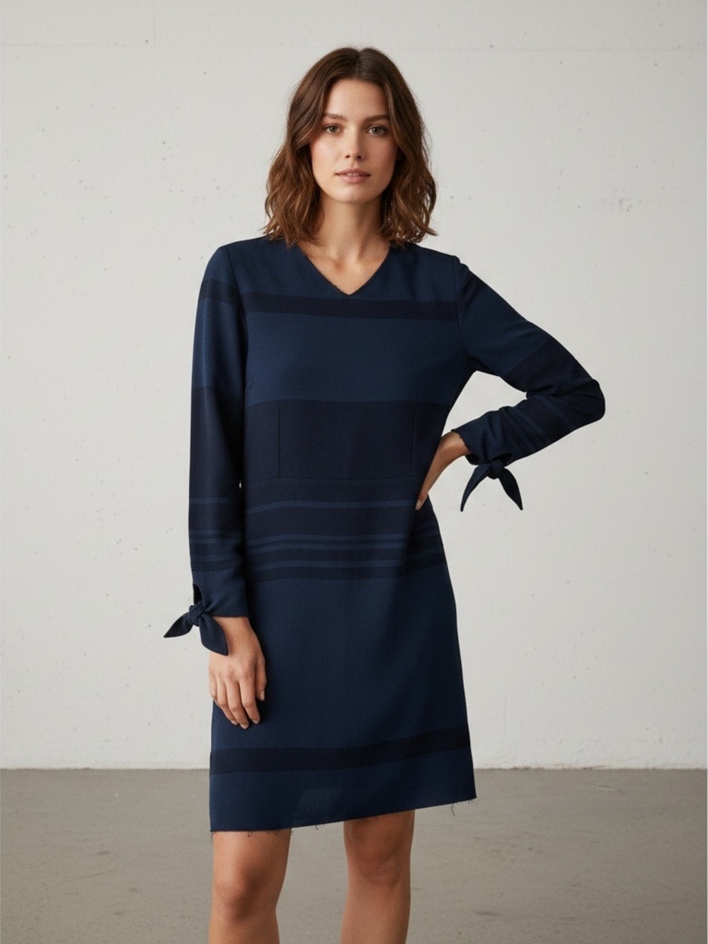 • J.W. Anderson • Raw Hem Stripe Blue Dress 6